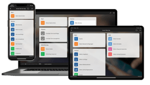 Three devices with the Anvaigo Mobile App