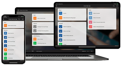 Three devices with the Anvaigo Mobile App