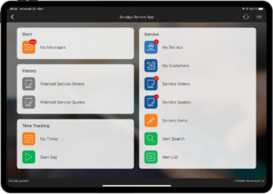 Service App Main Menu